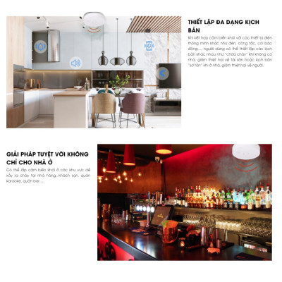 Cảm biến khói báo cháy thông minh Rạng Đông CB11.SM.WF kết nối wifi không dây điều khiển từ xa qua app - Hàng chính hãng