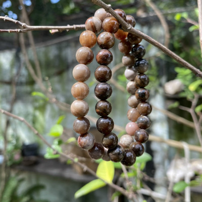 Vòng tay gỗ hóa thạch 8ly NHASAN VG05 Món quà tuyệt vời cho người thân