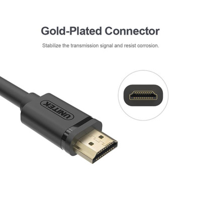 CÁP HDMI 1.4/4K - 10M ĐẦU CONG UNITEK (Y-C1012) - HÀNG CHÍNH HÃNG