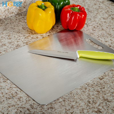 Thớt inox 304 kháng khuẩn dòng đặc ruột Hobby home decor TH 3 size tùy chọn