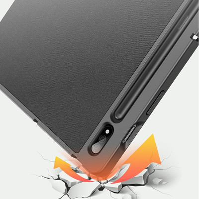 Bao da dành cho SamSung Galaxy Tab S7 Fe chính hãng Dux Ducis Domo chống sốc, có khay đựng bút - hàng chính hãng
