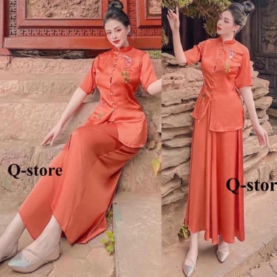 Đồ Lam Đi Chùa # Cá Ngọc Quần Váy # Vải Lụa Cao Cấp# Quần Áo # Đồ Bộ