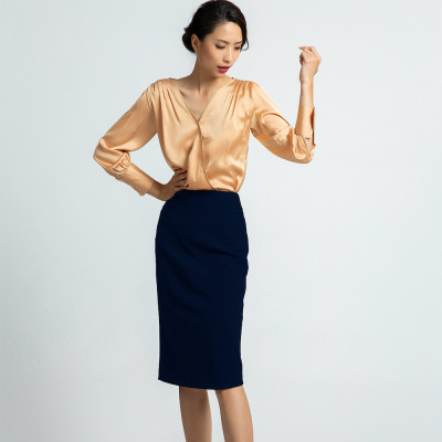 Chân Váy Bút Chì Thời trang thiết kế Hity SKI031 (Xanh Thủy Thủ)