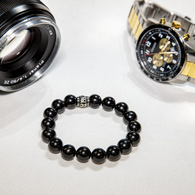 Vòng phong thủy nam Tourmaline đen thiên nhiên VN014