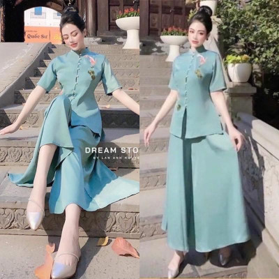 Đồ Lam Đi Chùa # Cá Ngọc Quần Váy # Vải Lụa Cao Cấp# Quần Áo # Đồ Bộ