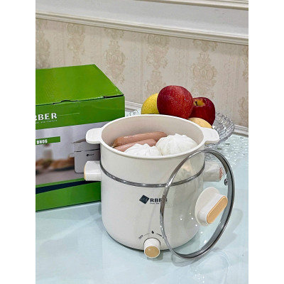 Nồi lẩu mini kèm xưng hấp Arber DN06 màu trắng Hàng chính hãng