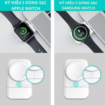 Đế sạc Choetech T608 nhanh không dây 3 in 1 công suất 15w có thể tháo rời- Hàng chính hãng