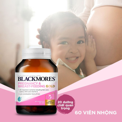 Viên uống bổ sung vitamin tổng hợp cho bà bầu Blackmores pregnancy and breast-feeding gold 60 viên