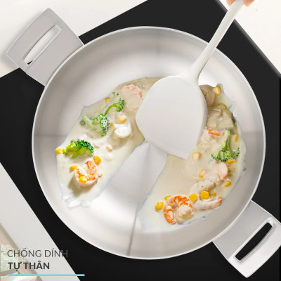 Chảo lẩu inox 316 đúc liền khối Hàn Quốc CIC6620 size 26cm kèm vung kính