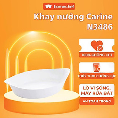 Khay nướng thủy tinh chịu nhiệt Luminarc Cuisine Carine 38x23 cm - N3486, dùng lò nướng, lò vi sóng | Hàng chính hãng