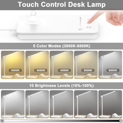 Đèn Bàn Học Led Đọc Sách Làm Việc Học Tập Bảo Vệ Mắt Chống Cận - 2 Trục Đèn Chiếu Sáng - Gấp Gọn Tiện Lợi 