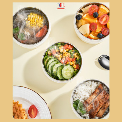 Lồng cơm 4 ngăn giữ nhiệt văn phòng Mitomo LCH-7086 dung tích 2.8L kèm nĩa và thìa