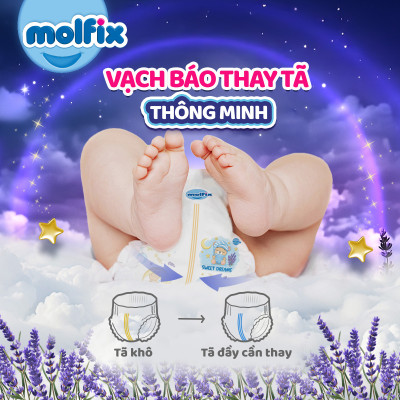 (New) Combo 2 Gói Tã bỉm QUẦN Molfix Sweet Dream siêu cao cấp với tinh dầu oải hương lavender cho bé size M/L/XL/XXL