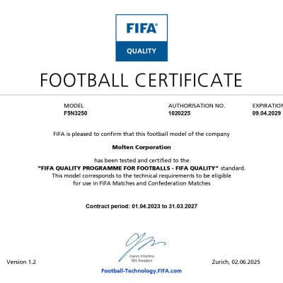 Bóng đá Molten F5N3250 – Size 5 | Tiêu chuẩn FIFA Quality | Chính hãng