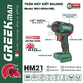 THÂN MÁY SIẾT BULONG 410NM BODY M21-GR0410BL - GREEKMAN - HÀNG CHÍNH HÃNG