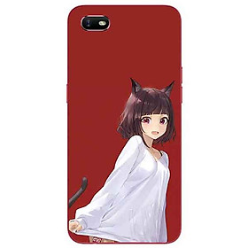 Ốp lưng in cho Oppo A1K Mẫu Cô Gái Tai Mèo