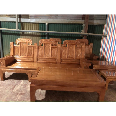 Bàn ghế tiếp khách gỗ sồi Mỹ