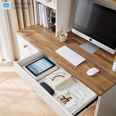 Bàn Làm Việc Phối Hệ Tủ Sách Nhiều Ngăn Thương Hiệu SIB Decor BLV99