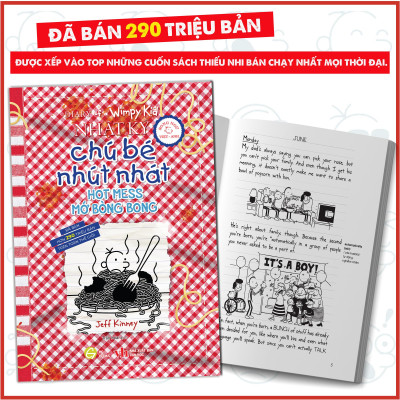 Sách - Diary Of A Wimpy Kid - Nhật Ký Chú Bé Nhút Nhát - Tập 19 - Mớ Bòng Bong - Hot Mess (Song Ngữ Việt-Anh)