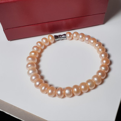 Vòng Tay Ngọc Trai Ovan 8li Màu Cam Ngọc Trai CN2 VO01