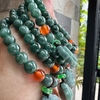 Vòng Tay Chuỗi Nữ Đá Cẩm Thạch Xanh Lam Đậm Tự Nhiên Mix Bông Hồng rất là xinh đẹp size hạt 7mm các chị em nữ mệnh thủy mệnh mộc mệnh và hỏa đeo chuẩn hợp món quà tặng phụ nữ quà sinh nhật đẹp ý nghĩa rẻ đẹp ạ
