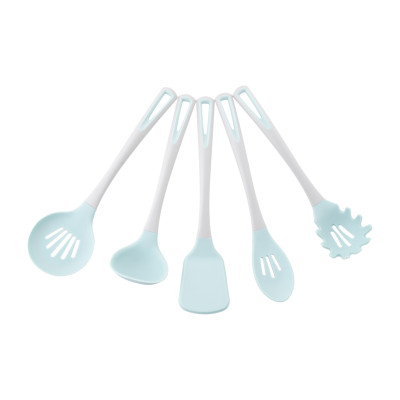 Bộ dụng cụ 5 món silicon SUNRISE (xẻng chiên, xào, vá múc canh, vá dài, phết) - Xanh