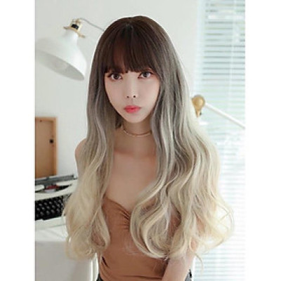 tóc giả cao cấp vàng kim nhuộm chân đen