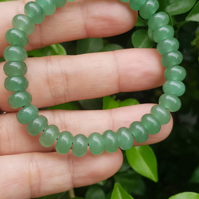 Vòng tay nữ đá thạch anh xanh đồng tiền bánh xe may mắn đẹp Vòng size hạt 8mm Hợp nữ mệnh mộc mệnh hoả mệnh thuỷ  đeo xinh đẹp may mắn tài lộc 