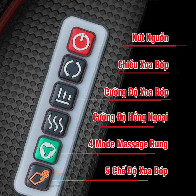 Đệm massage toàn thân 8D đa vị trí phiên bản 618-1 có hồng ngoại 3 cấp độ, mát xa rung tùy chỉnh, 5 chế độ xoa bóp đảo chiều, xoa bóp lưng, vai, gáy đa điểm, hàng chính hãng