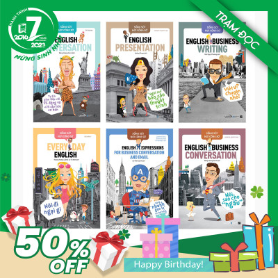 Trạm Đọc | Bộ sách Tiếng Anh Nơi Công Sở ( Nói Đi Ngại Gì + Viết Ư? Chuyện Nhỏ + Ngôi Sao Báo Cáo Và Thuyết Trình + Tự Tin Giao Tiếp Với 25 Động Từ Và 75 Cấu Trúc Cơ Bản + Xử Lý Nhanh Gọn Lẹ Các Tình Huống Giao Tiếp Chốn Văn Phòng + Nói Sao Cho Ngầu )