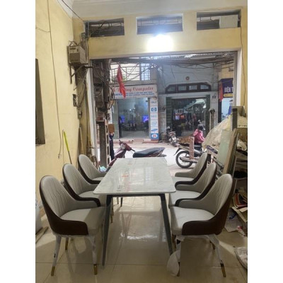 bộ bàn ăn nhập khẩu 1m6x80 6 ghế  monet