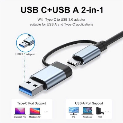 Bộ Chuyển Đổi Hub USB C Hub 8 Trong 1 Type C 3.1 Sang USB 3.0/ Type C/ Đọc Thẻ SD / TF Cho MacBook Notebook Laptop Máy Tính - Hàng Nhập Khẩu