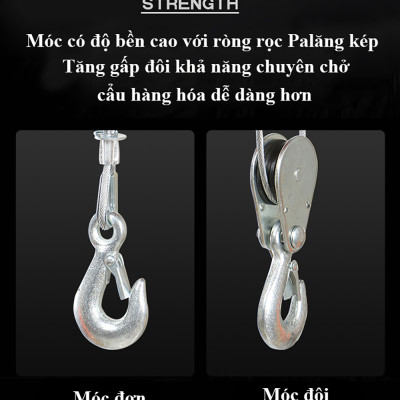 Bộ Tời Điện Kèm Rùa ABG PA800 (250/500Kg) 12 Mét Giúp Máy Tời Treo Nâng Hạ Vật Nặng Dễ Dàng Trong Nhà Xưởng Công Nghiệp Và Đời Sống, Nâng Kéo Linh Hoạt, Hiệu Quả Cao – Hàng Chính Hãng