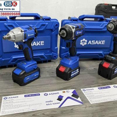 Máy Siết Bulong ASAKE 21V Lực Siết 380NM - Động Cơ Không Chổi Than Siêu Mạnh Mẽ, 100% Dây Đồng - Bảo Hành 12 Tháng