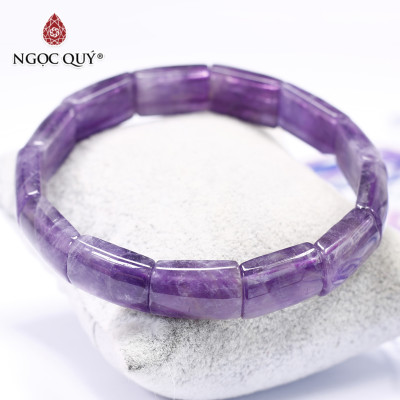 Vòng đá thạch anh tím bản 18x12.5x6.5mm mệnh hỏa, thổ - Ngọc Quý Gemstones