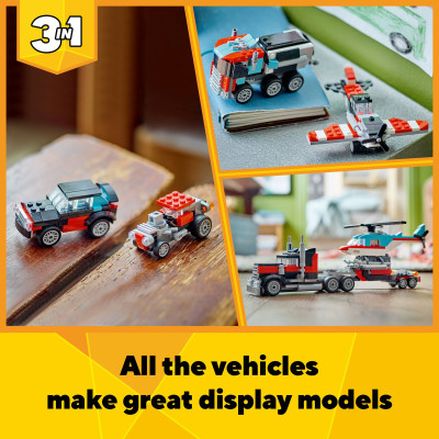 LEGO CREATOR 31146 Đồ chơi lắp ráp Xe tải vận chuyển trực thăng (270 chi tiết)