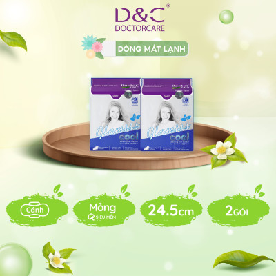 Combo 2 Băng vệ sinh thảo dược Glamiss Cool ban ngày 24cm siêu mát siêu khô thoáng