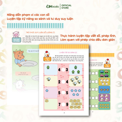 Combo 6 cuốn: Phát triển tiềm năng toán học cho trẻ - Toán  học cho trẻ mẫu giáo - Lớp chồi, Lớp lá, Lớp mầm (Tái bản 2021)- 2HBooks