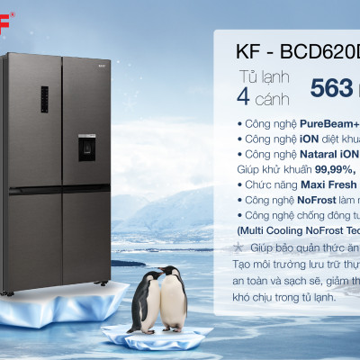 TỦ LẠNH KAFF KF-BCD620DI - Hàng Chính Hãng