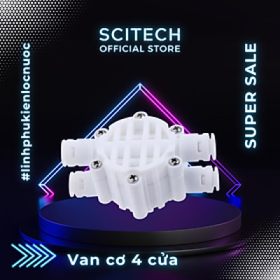 Van cơ 4 cửa nối nhanh dùng trong máy lọc nước (Van cơ 4 chiều, van cơ 4 ngả, van cóc) - Hàng chính hãng