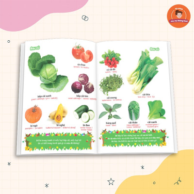 Sách: Từ Điển Tranh Về Rau - Củ - Quả - Hoa (Bìa Cứng) B55