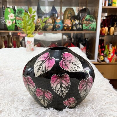 Bình Hoa Sơn Mài - Mã B01 | Size 23x19x12 cm | Thiết Kế Tinh Tế – Trang Trí Sang Trọng