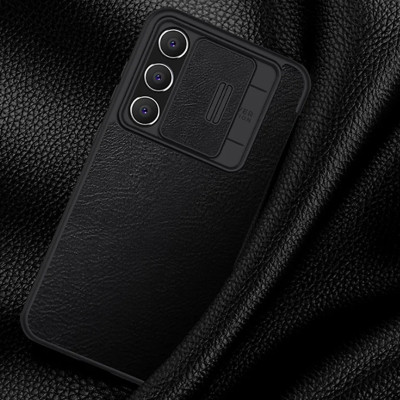 Bao da cho SamSung Galaxy S24 FE chính hãng Nillkin QIN có nắp trượt bảo vệ camera sau - Hàng chính hãng