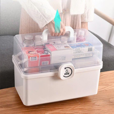 Hộp đựng thuốc y tế 12L, hộp thuốc y tế gia đình, hộp thuốc 3 tầng tiện lợi dung tích 9L - 12L