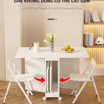 Bàn ăn thông minh 4 ghế gấp gọn tiết kiệm diện tích thương hiệu IGA