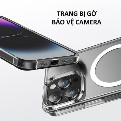 Ốp lưng trong cho iPhone 15 Pro Max / 15 Pro hiệu Likgus Crystal sạc nam châm từ tính, chống ố vàng, bảo vệ camera - Hàng nhập khẩu
