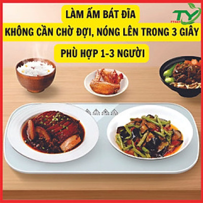 Khay Điện Hâm Nóng Đồ Ăn, Đồ Uống Cao Cấp - Đĩa Hâm Nóng Dùng Cho Mọi Chất Liệu An Toàn Tiện Lợi