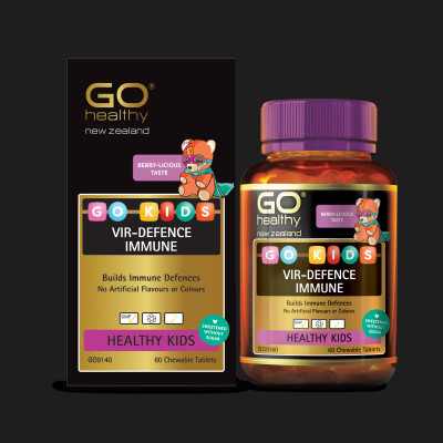 Bộ Sản Phẩm Cho Bé Khỏe, Thông Minh: GO KIDS VIR DEFENCE Immune, GO KIDS DHA Brain IQ - Hàng Chính Hãng