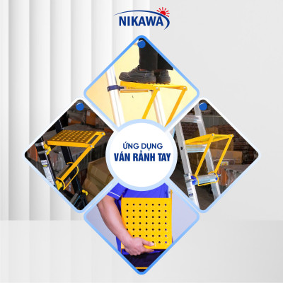  Ván thang rảnh tay Nikawa, Bậc thang cơ động đa năng, gấp/rút linh hoạt, dùng cho thang gấp, thang rút, thang đa năng – Hàng chính hãng 