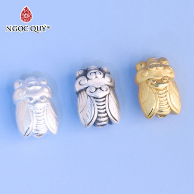 Charm bạc ngọc thiền xỏ ngang - Ngọc Quý Gemstones
